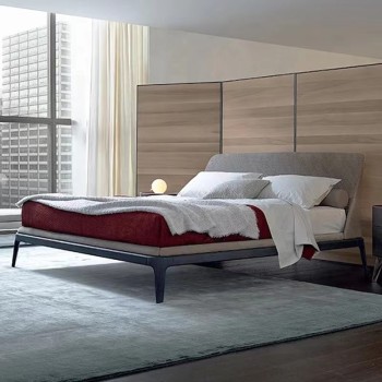 Poliform Top Grain Cow Leather Bed (XF-10029)