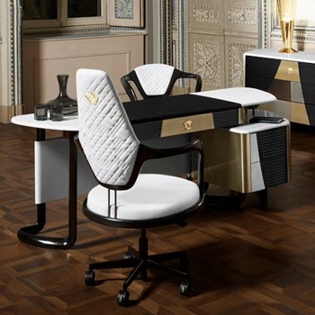 Versace Solid Wood Desk with Piano Painting
