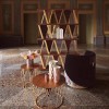 Versace Solid Wood Veneer Painting with Gold Foil Bookcase