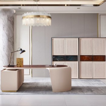 Bentley Desk Crafted from Solid Wood with Imitation
