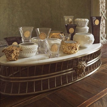 Versace Legant Oval Coffee Table with Stainless Steel