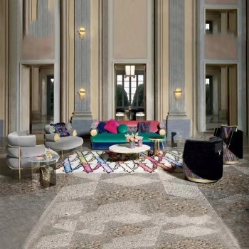 Versace Side Table with Solid Wood Painting Surface