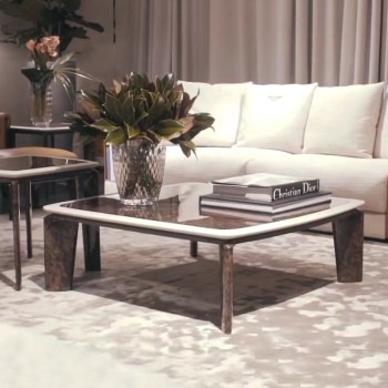 Bentley Coffee Table with Solid Wood Piano Painting