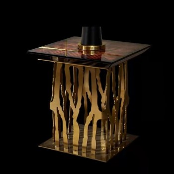Roberto Cavalli Natural Marble Top Side Table with Robust
