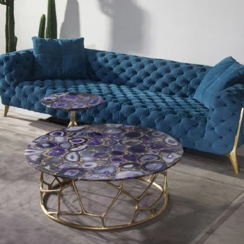 Roberto Cavalli Marble Brass Coffee Table