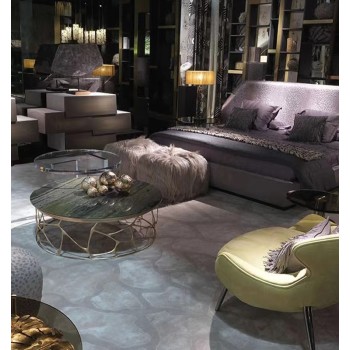 Roberto Cavalli Marble Brass Coffee Table