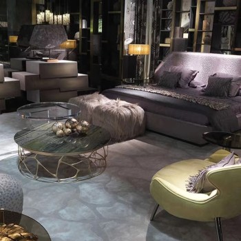 Roberto Cavalli Marble Brass Coffee Table