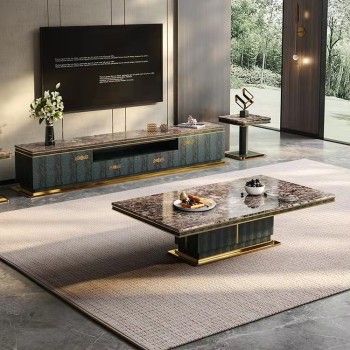 Giorgio Armani Brand Design TV Stand Marble Top Crocodile