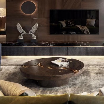 Boca Do Lobo Round Coffee Table Crafted from Solid Wood