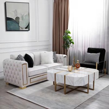 PAOLOCASTELLI Marble Stainless Steel Coffee Table