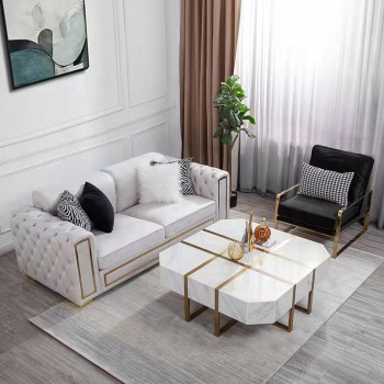 PAOLOCASTELLI Marble Stainless Steel Coffee Table