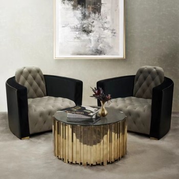 Luxxu Round Coffee Table a Fine Natural Marble Top