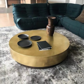 Baxter Round Coffee Table with Stainless Steel Base