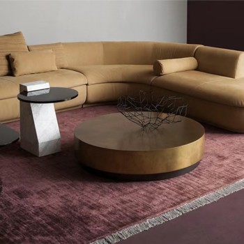 Baxter Round Coffee Table with Stainless Steel Base