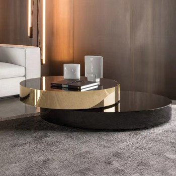 Minotti Rotating Coffee Table in Tempered Glass