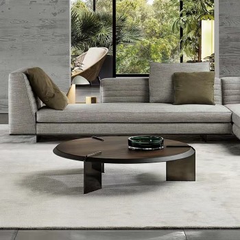 Minotti Solid Wood Piano Painting Top Coffee Table Set