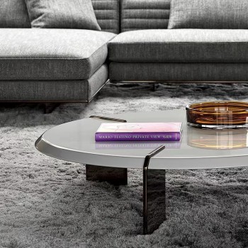 Minotti Solid Wood Piano Painting Top Coffee Table Set