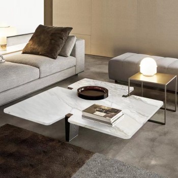 Minotti Brand Quality Square Table Made with Smoked Wood