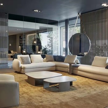 Poliform Sintered Stone and Stainless Steel Coffee Table