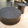 Poliform Coffee Table with Solid Wood Legs in Black Oak