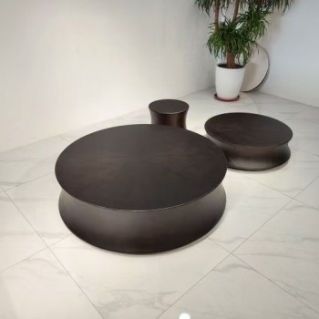 Poliform Coffee Table with Solid Wood Legs in Black Oak