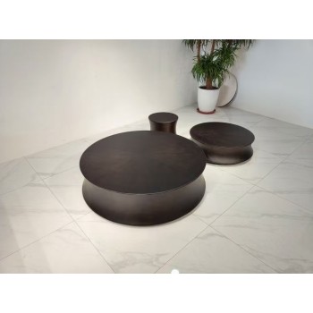 Poliform Coffee Table with Solid Wood Legs in Black Oak