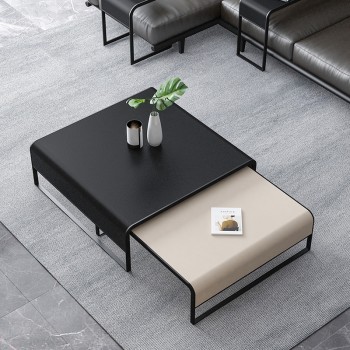 Chanel Brand Coffee Table Set Solid Wood Legs and Smoked