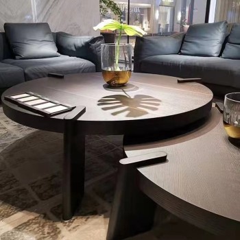 Chanel Round Coffee Table in Smoked Grain