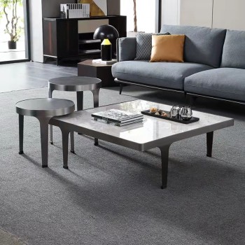 Natuzzi Brand Round Coffee Table Sintered Stone Surface