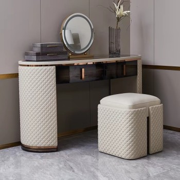 Poltrona Frau Dressing Table Combined with Stainless