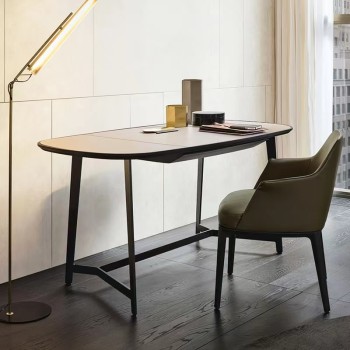 Poltrona Frau Dressing Table with Stainless Steel Frame