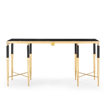 Versace Stainless Steel Marble Top/Glass Top Console Table