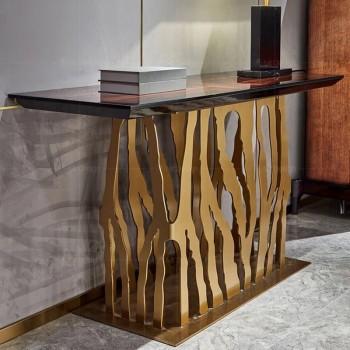 Roberto Cavalli Stainless Steel Metal Console