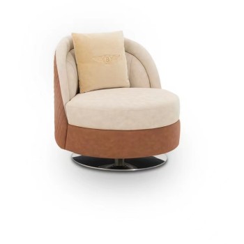 BENTLEY Top Grain Cow Leather Swivel Chair (XF-1940)
