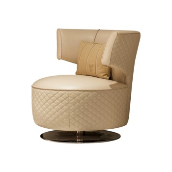 BENTLEY Top Grain Cow Leather Swivel Chair (XF-1957)