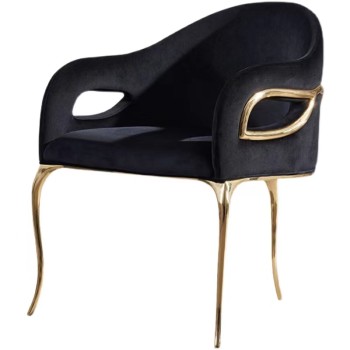 Koket Brass & Fabric Leisure Chair