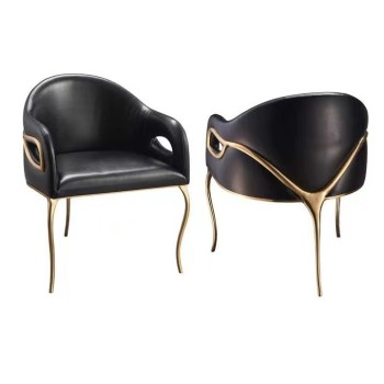Koket Brass & Fabric Leisure Chair