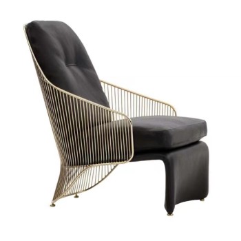 Minotti Leisure Chair Fabric Stainless Steel