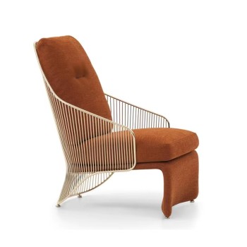 Minotti Leisure Chair Fabric Stainless Steel