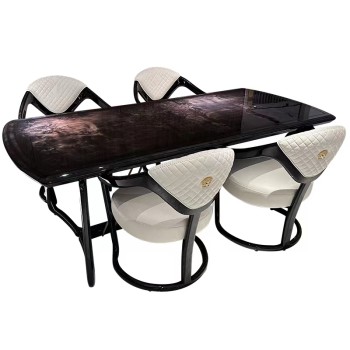 Versace 2400*1130*780mm Metal Rectangle Dining Table