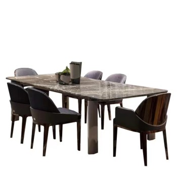 Bentley Marble Solid Wood Dining Table