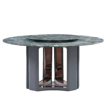 Visionnaire Round Dining Table with Natural Marble