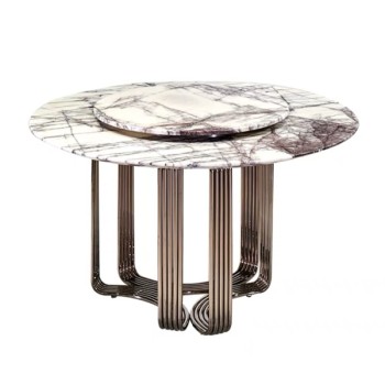 Visionnaire Round Dining Table in Natural Marble