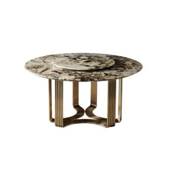 Visionnaire Round Dining Table in Natural Marble