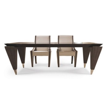 TURRI Rectangle Dining Table with Solid Wood Piano