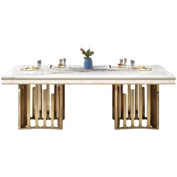 DAYTCNA Marble Stainless Steel Dining Table