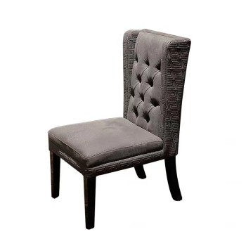 Versace Dining Chair with Solid Wood Piano Painting Leg
