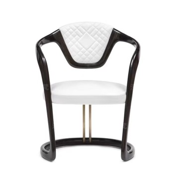 Design-Centric VERSACE Armchair in Solid Wood Piano