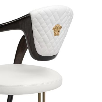 Design-Centric VERSACE Armchair in Solid Wood Piano