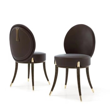 TURRI Dining Chair Solid Wood Brass